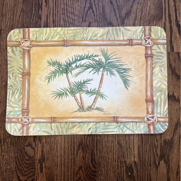Vintage  Bamboo Print Placemats (4); 2 sets of 4 available - Picture 1 of 2